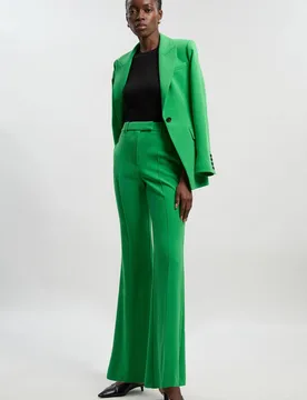 Women's Compact Stretch Bootcut Tailored Trouser in Green Size: 14 - Green - Size: 14 - Karen millen - FashionsVida
