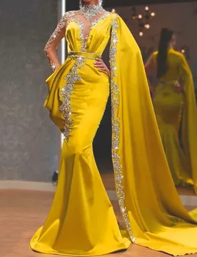 The new style is a yellow dress with gold and sequins - Aliexpress - FashionsVida
