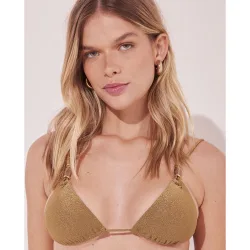 Top de bikini triángulo liso con relleno