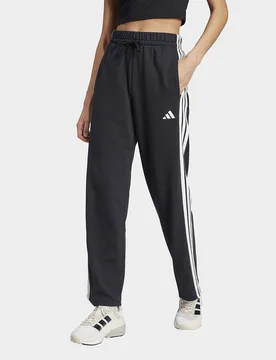 Womens Pantaloni Essentials 3-stripes Open Hem French Terry - Nero, nero nero Donna taglia XL - Adidas - FashionsVida