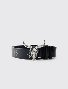 Herren PU Western Schnallengürtel Black Größe XL - boohooMAN - FashionsVida