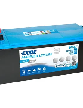 V/1200cca Dual Agm Ep2100 Battery 240ah Black One Size unisex - Exide - FashionsVida