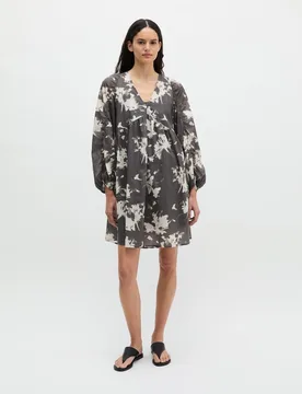 Vestido corto de verano suelto de gasa de algodón estampada - MARC O'POLO - FashionsVida