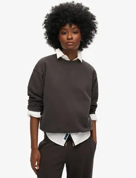 Superdry Damen Schwarz Essential Sweatshirt mit Logo und Lässiger Passform, Größe: 38 - 64.99 - FashionsVida