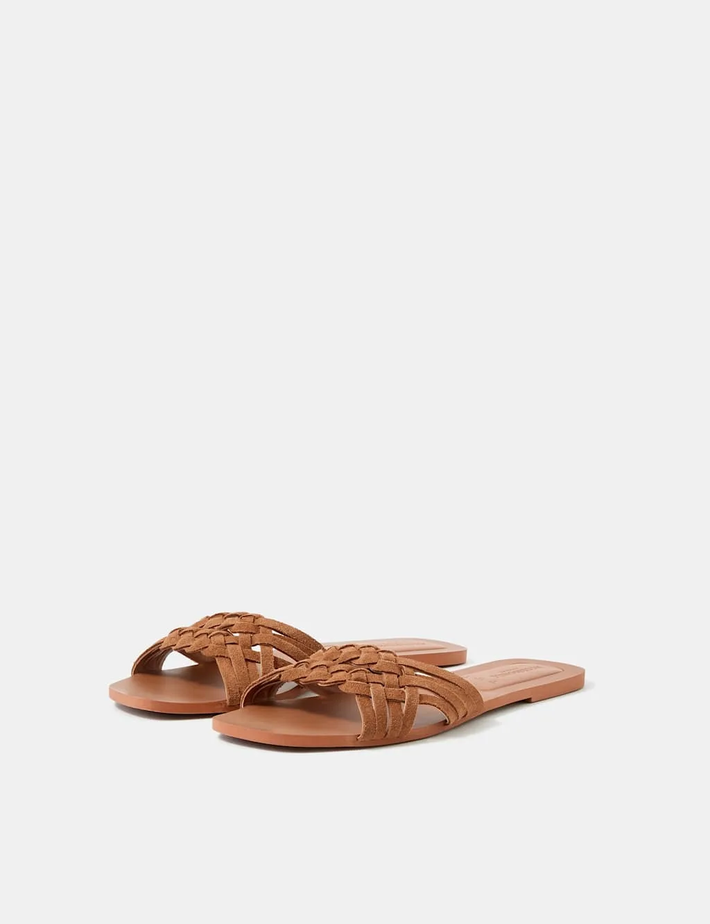 Leather Woven Sandals Tan female - Accessorize - FashionsVida