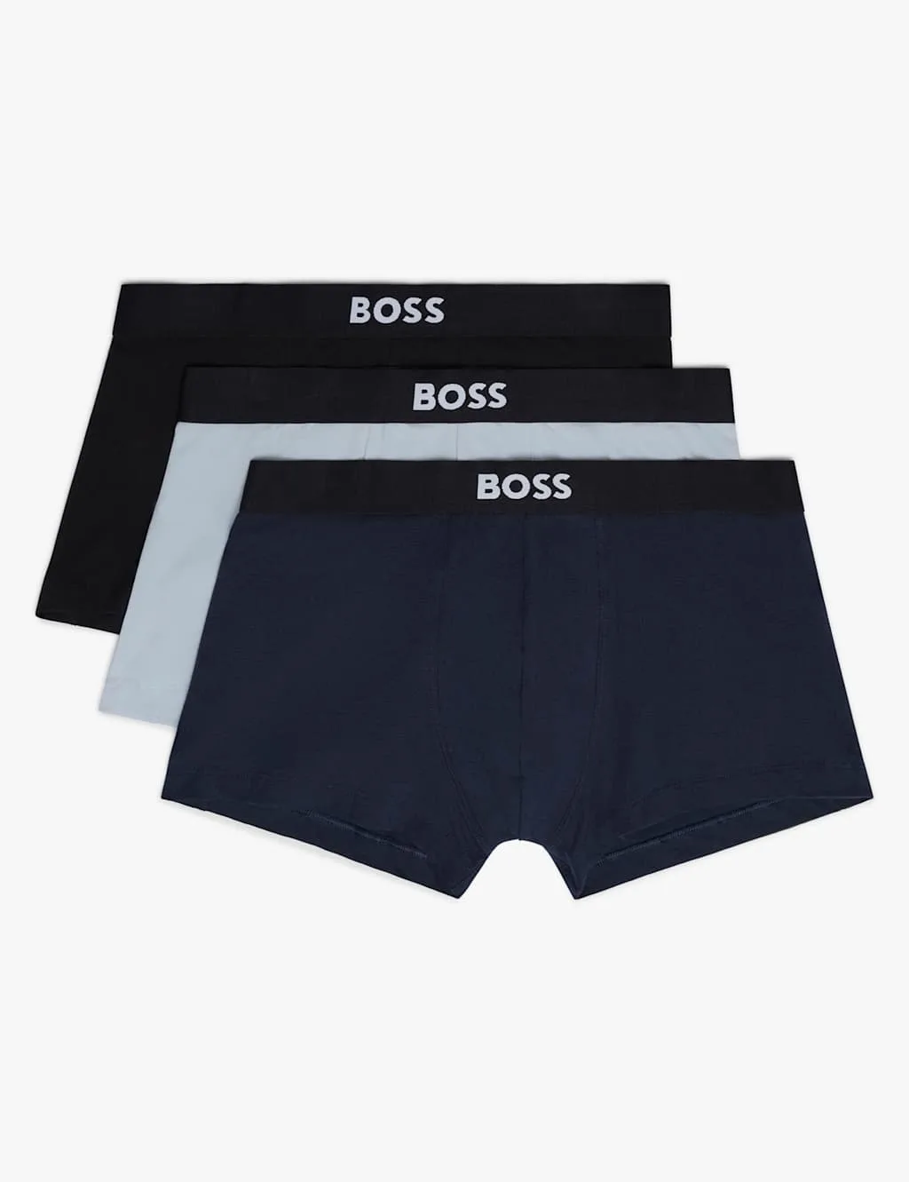 Pack Cotton Rich Trunks Blue Mix male - BOSS - FashionsVida