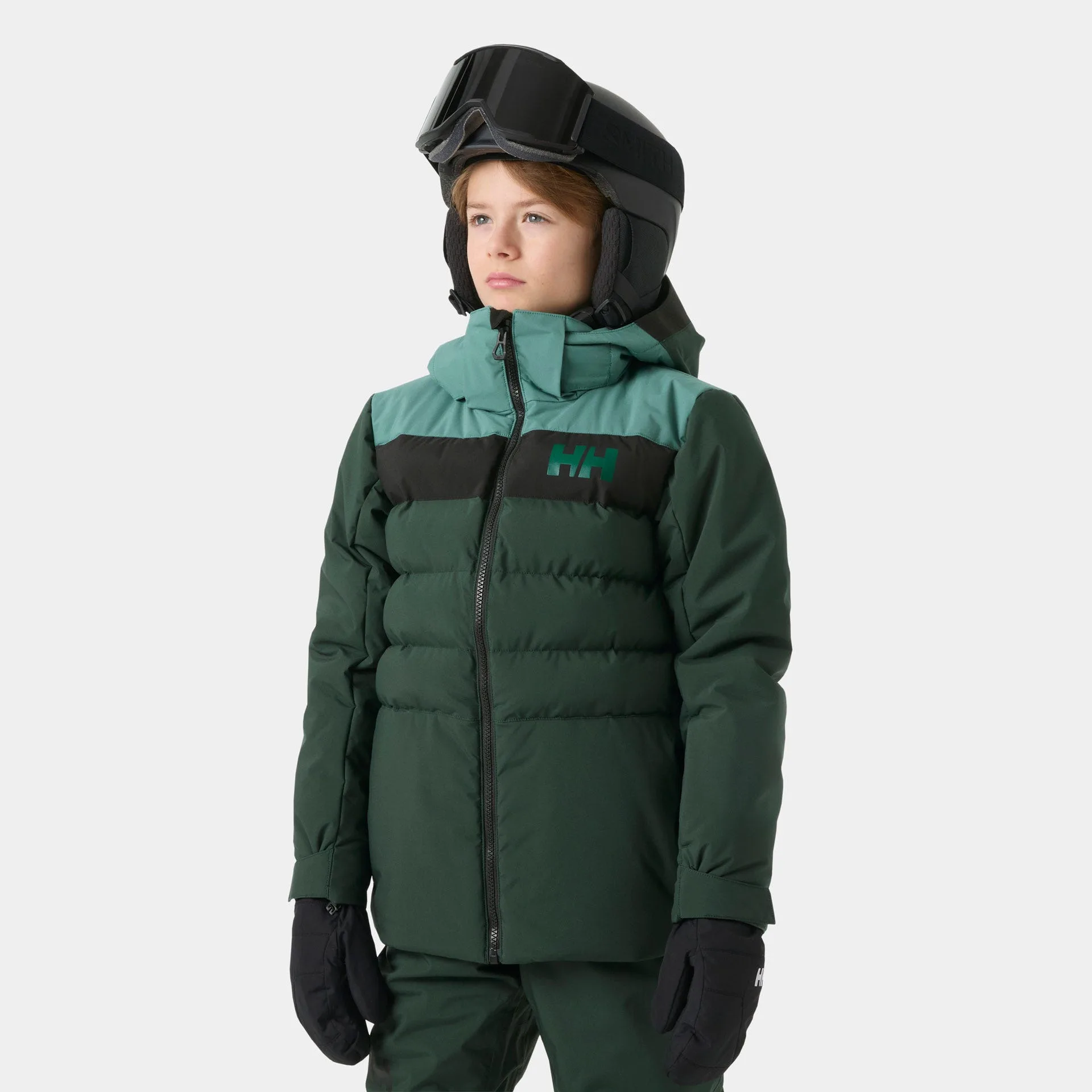 Junior Cyclone Jacket - Junior Boys Classic Ski Jacket Green 14 - Dark Jungle Green - Unisex - Helly Hansen - FashionsVida