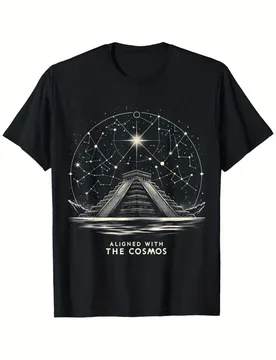 Aztec Pyramid&Starry Sky with"Find Me The Cosmos"Graphic design-100% cotton O-neck short sleeve casual printed men's T-shirt - Aliexpress - FashionsVida