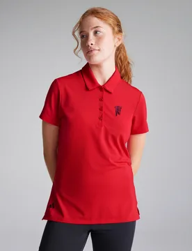 Manchester United x Womens Golf Ultimate365 Solid Short Sleeve Polo Shirt Red L - Adidas - FashionsVida