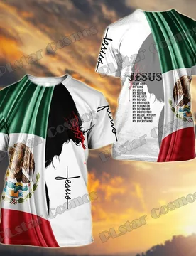 Jesus & Mexico Coat Of Arms Pattern 3D All Over Printed Fashion Men's T-Shirt Summer Unisex Harajuku Casual t shirt TD42 - Aliexpress - FashionsVida