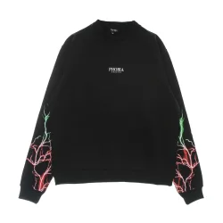 Felpa Leggera Girocollo Uomo Lightning Crewneck Black/red/green