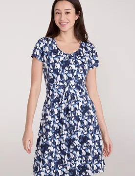 Orchid Patterned Womens UV Dress - Blue - Blue - Size: 14 - Mountain Warehouse - FashionsVida