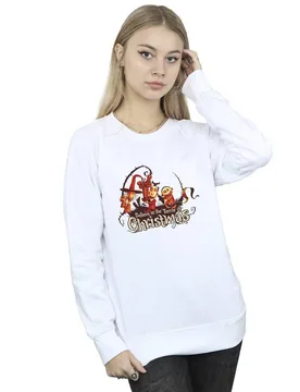 Women's The Nightmare Before Christmas Christmas Terror Sweatshirt in White Size: Small - White - Size: S - Disney - FashionsVida