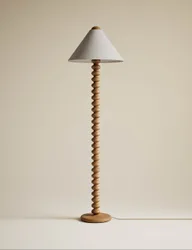 Evelyn Wooden Bobbin Floor Lamp Wood