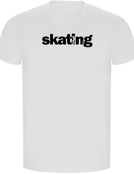 T-shirt à Manches Courtes Word Skating Eco White 3XL - Kruskis - FashionsVida