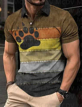 Men's Polo Shirt Pride Rainbow Bear Claw Art Short Sleeve Golf Shirt - Aliexpress - FashionsVida