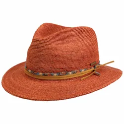 Crochet Traveller Straw Hat by - rust - Female - Size: M (56-57 cm)