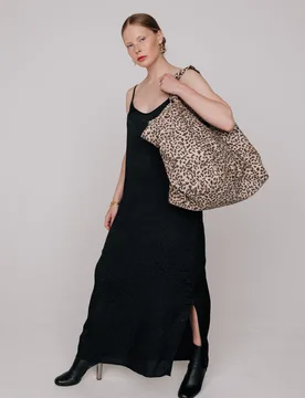 Tara Animal Print Tote Bag In Brown - One Size - Lily and Lionel London Limited - FashionsVida