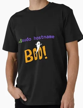 Sudo Hostname Boo - Scary ghost changing hostname - Happy Halloween Graphic T‑Shirt Geek IT Developer Fan Gift Tops S-6XL - Aliexpress - FashionsVida