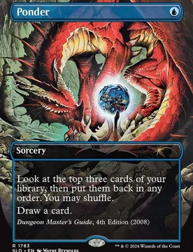 Ponder (Borderless Foil) (Secret Lair - D&D: An Exhibition of Adventure) Secret Lair Drops - Magic: The Gathering - FashionsVida