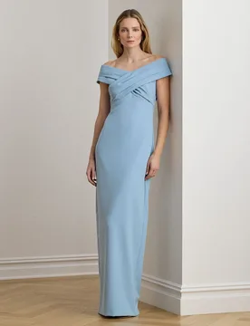 Vestido largo de crepé - Lauren Ralph Lauren - FashionsVida