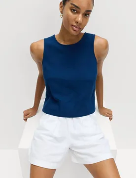 Vest with Linen Dark Marine female - M&S - FashionsVida