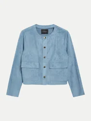 BLACK LABEL Jacke in Veloursleder-Optik Blau 42