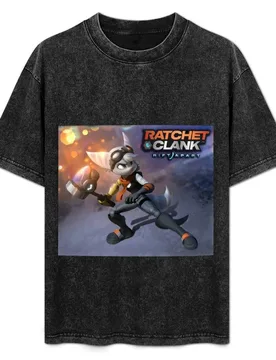 Ratchet & Clank A Rift Apart T-Shirt Vintage Print Crew Neck Tee - Aliexpress - FashionsVida