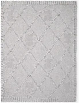 Manta para mini cuna o cuna 78x104 cm Baby tricotada de rombos con osos - Tous - FashionsVida