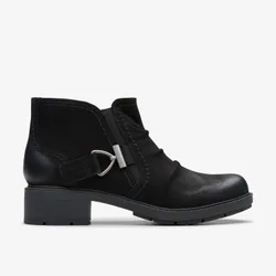 Womens Hearth Clara Black Nubuck Boots - Size Uk 5.5