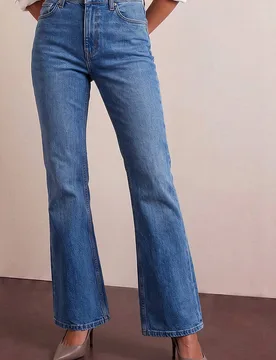 Women's Petite Bootcut Stretch Jeans in Mid Blue Size: 12 - Mid Blue - Size: 12 - Roman - FashionsVida