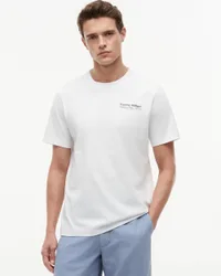 Mens T-Shirt In White Cotton - Size Large