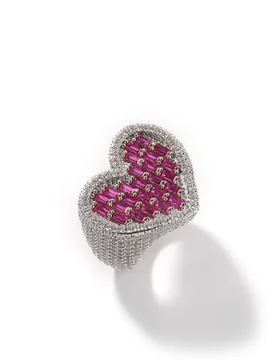 Heart Rings Wide Big Baguette Full Paved Out Square Cubic Zirconia HipHop Ring Delicate Punk Jewelry For Men And Women - Aliexpress - FashionsVida