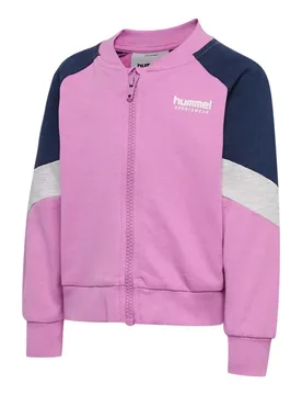 Felpa Con Zip Mini Loose Block Violet 92 cm - Hummel - FashionsVida