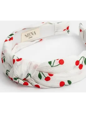 Diadema nudo tejido ibicenco cerezas - Siena - FashionsVida
