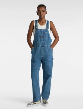 Womens Groundwork Denim Overall - Blue Cotton - Size 2xs - Vans - FashionsVida