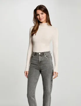 Jersey de mujer de cuello alto ajustado - Morgan - FashionsVida