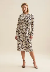 Shirtkleid mit Taillengürtel aus Viskose Blau 38