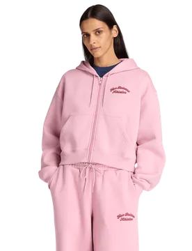 Fleece Donna - Felpe con cappuccio Rosa - Taglia XS - Jersey di cotone XS - New Balance - FashionsVida