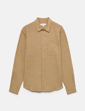 Regular Fit Checked Shirt Butterscotch male - M&S - FashionsVida