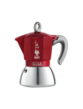 Espressokocher Moka Induction 6 tazze Alu/Rosso rosso - Bialetti - FashionsVida
