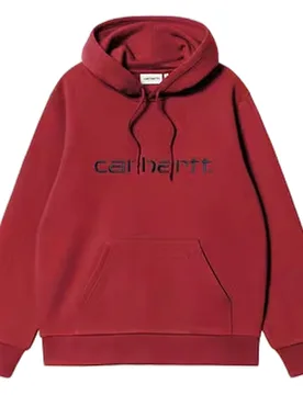 Felpa hooded carhartt sweat - scarlet / graphite - CARHARTT WIP - FashionsVida