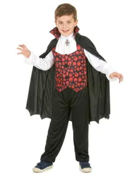 Eleganter Vampir Kinderkostüm Dracula schwarz-rot