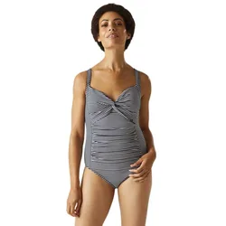 Sakari Costume Swimsuit Navy / White Soccer Stripe 36 Women