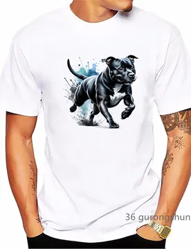 Staffordshire Bull Terrier Dog Animal Printed T Shirt Men'S Clothing Summer Fashion Tops Tee Shirt Homme Harajuku Shirt - Aliexpress - FashionsVida