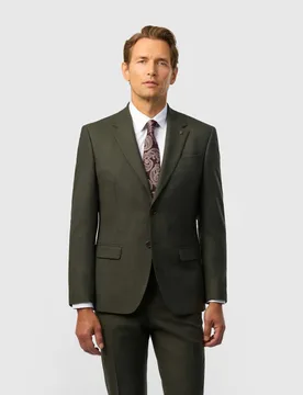 Slim Fit Wool Rich Stretch Flannel Suit Jacket Green male - Ted baker - FashionsVida