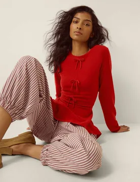 Peplum Jumper with Wool Red female - Monsoon - FashionsVida