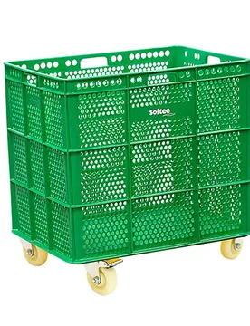 Panier à Roulettes Pu Green 47.5 x 53.5 x 62 cm unisex - Softee - FashionsVida