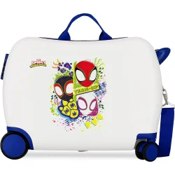 Maleta infantil 2 ruedas multidireccionales spidey together con capacidad de 38l en
