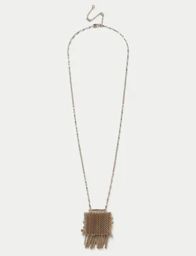 Tassel Bag Pendant Necklace Gold female - M&S - FashionsVida